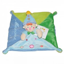 Doudou clown bleu / vert