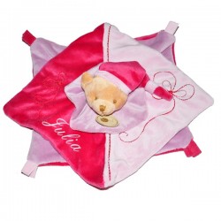 Doudou ourson fuchsia et mauve collection baby nat
