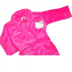 Peignoir Hello Kitty rose personnalis&eacute;