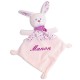 Doudou personnalisé lapinou toudoux rose et violet