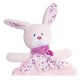 Doudou personnalisé lapinou toudoux rose et violet