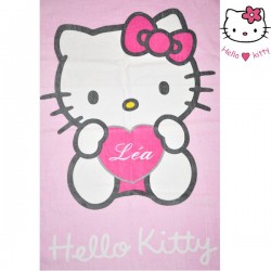 Serviette Drap de bain Hello Kitty personnalis&eacute;