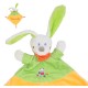Doudou personnalisé lapin jaune et vert anis