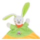 Doudou personnalisé lapin jaune et vert anis