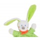 Doudou personnalisé lapin jaune et vert anis