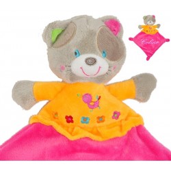 Doudou personnalis&eacute; les zanimos de la ferme - Miron la chatte