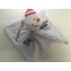 Doudou plat en velours forme bonhomme de neige