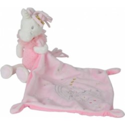 Peluche licorne rose et blanche