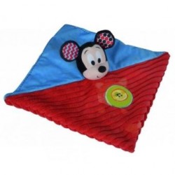 Disney doudou mickey plat bleu et rouge