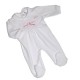 Pyjama bébé noeud rose et prénom brodé