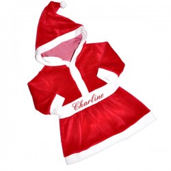 Habit de no&euml;l b&eacute;b&eacute; pr&eacute;nom brod&eacute; et son pantalon