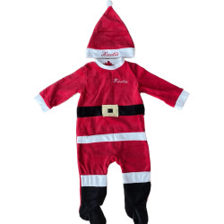 Habit de père noël bébé et son bonnet prénom brodé