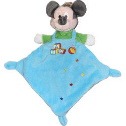 Doudou Plat Disney Nicotoy Mickey Bleu Vert