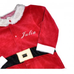 Habit de p&egrave;re no&euml;l b&eacute;b&eacute; pr&eacute;nom brod&eacute;