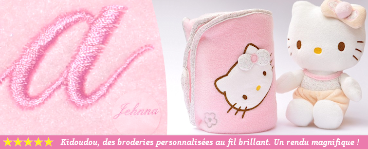 Doudou Hello Kitty et sa couverture personnaliées  avec prénom